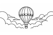 Hot Air Balloon Cloud Line Art bundl, an Illustration by Designer_Momina (Thumbnail 44 of 51)