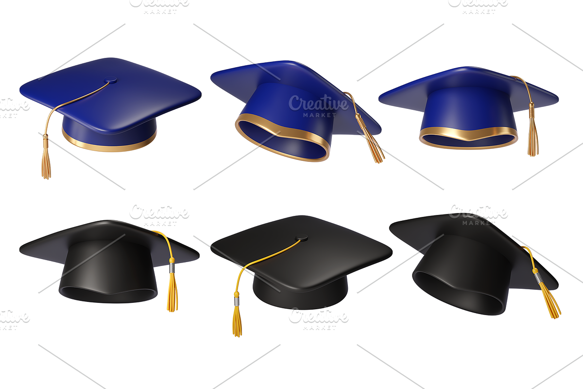 3D Graduation cap icons, an Object 3D Model by Hannet (Photo 1 of 7)