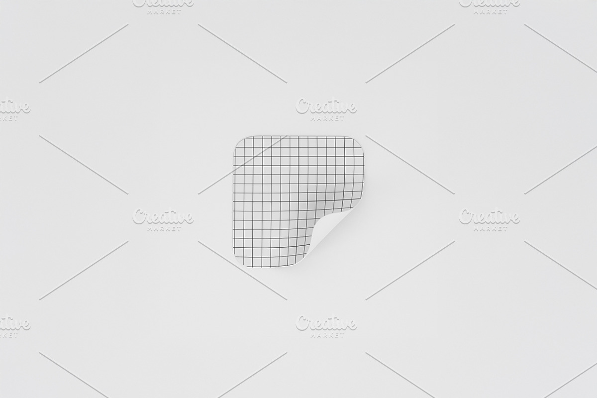 Square Sticker Mockup, an Advertising Mockup by Qaleb Studio (Photo 1 of 2)