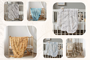 Mockup Blanket on Wooden Baby Cradle, a Household Mockup by Hafsa Studio 85 (Thumbnail 2 of 3)