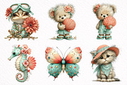 Coral And Aqua summer Clipart, an Illustration by DreamArtGraphic (Thumbnail 6 of 8)