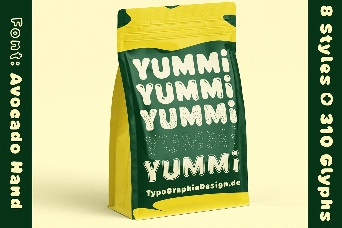 FONT Avocado 100% Handmade Bundle 9, a Sans Serif Font by Typo Graphic Design (Photo 2 of 9)