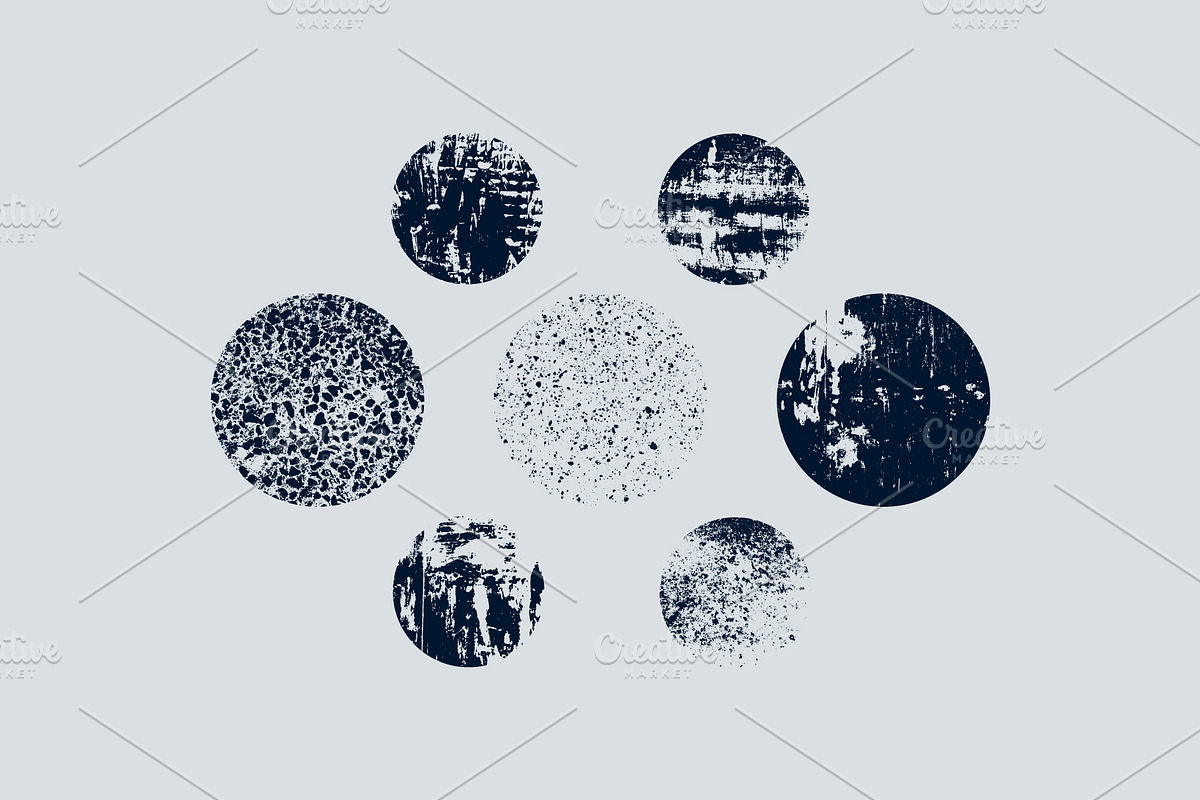 Vector grunge round textures set., a Texture Graphic by PoPaShop (Photo 2 of 6)