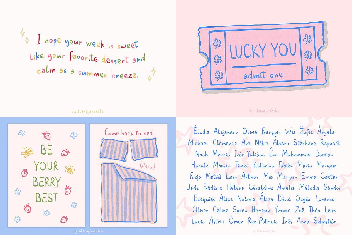 Handwritten FONT BUNDLE, a Handwritten Font by alenaganzhela (Photo 6 of 22)