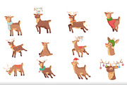 Cute Christmas Reindeer Set, a Templates & Theme by studiogstock (Thumbnail 1 of 2)