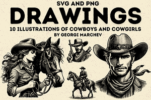 Cowboys And Cowgirls Illustrations