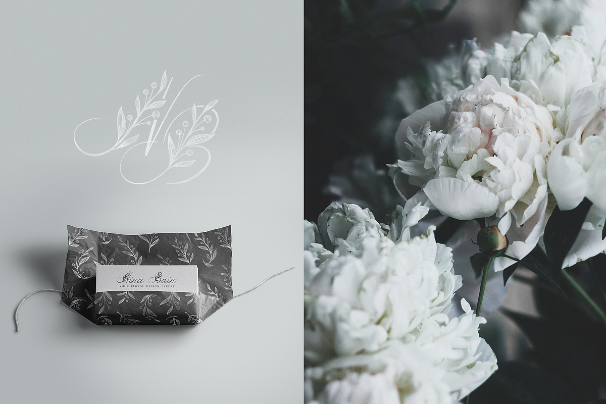 Wedding Floral Font. Floral monogram preview 3