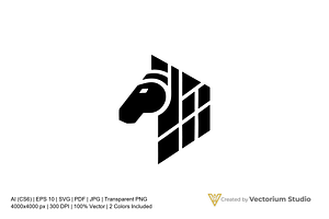 Geometric Horse Monogram Logo, a Branding & Logo Template by Vectorium Studio