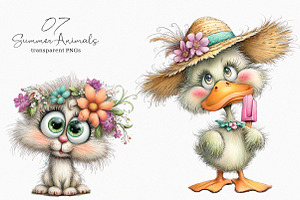 Summer Animals Clipart, an Illustration by SinaCreation