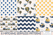 Navy & Yellow Transportation Clipart, a Transportation Illustration by Amanda Ilkov (Thumbnail 3 of 3)