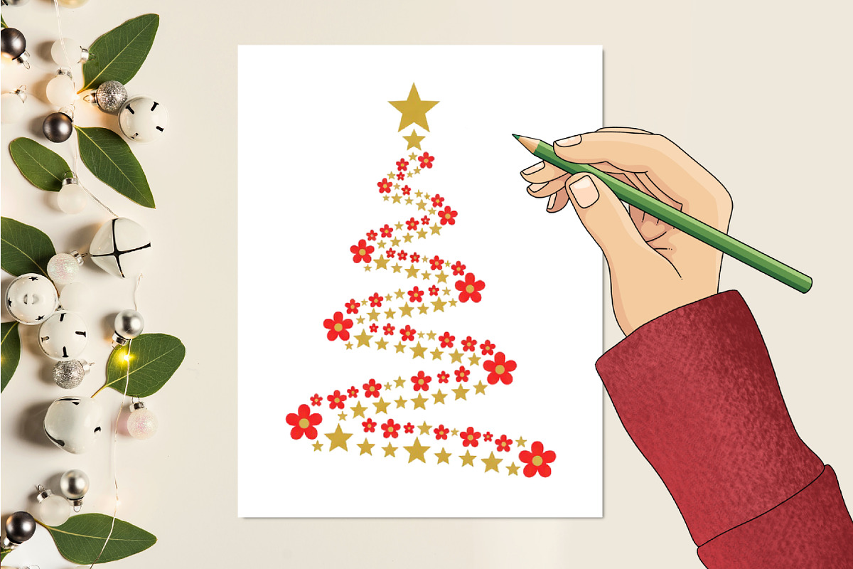 Christmas Tree of Stars Png, an Illustration by designcity5 (Photo 1 of 8)