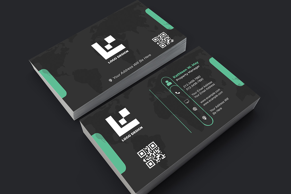 Modern Dark Business Card PSD preview 4