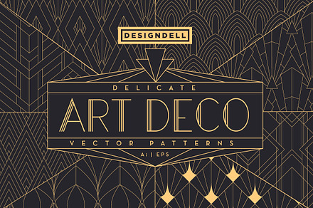 Delicate Art Deco Vector Patterns, a Pattern Graphic by Designdell