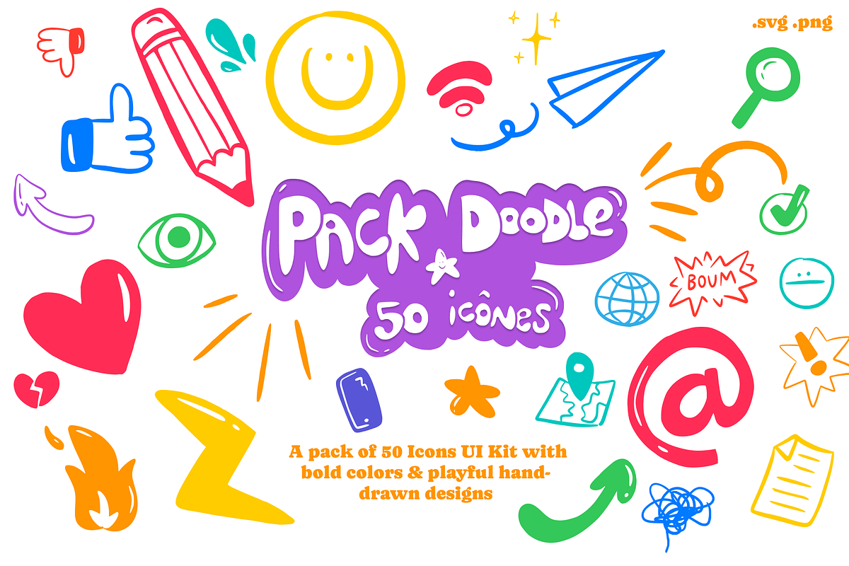 50 Icons Colorful Pop UI Kit, an Icon by LorellaC (Photo 1 of 6)