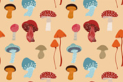 Seamless Mushroom Patterns, an Illustration by uStickery (Thumbnail 6 of 7)