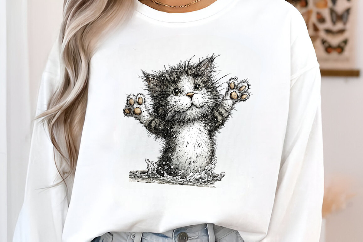 Whimsical Summer Cats Clipart, an Illustration by SinaCreation (Photo 2 of 7)