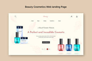 Beauty Cosmetics Web Landing Page, a Landing Page Template by sumonuix