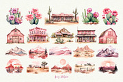 Pastel Western Clipart, an Object Graphic by Anna Design Studio (Thumbnail 4 of 10)