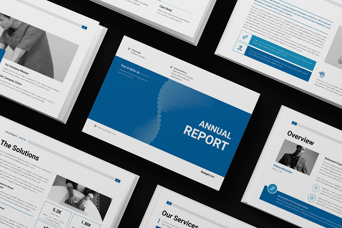 Annual Report Template Landscape, a Brochure Template by DesignCrest (Photo 2 of 13)