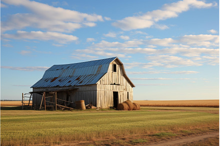 Old wooden barn standing in wheat, a Nature Photo by Ylivdesign