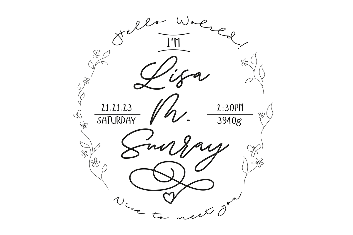 Lisa - a Baby Welcome PDF template, a Card Template by Roland Huse Design (Photo 2 of 5)