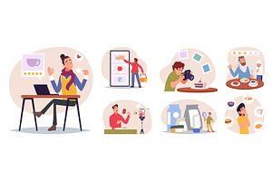 People food. Drinks and food, a Food Illustration by Onyx