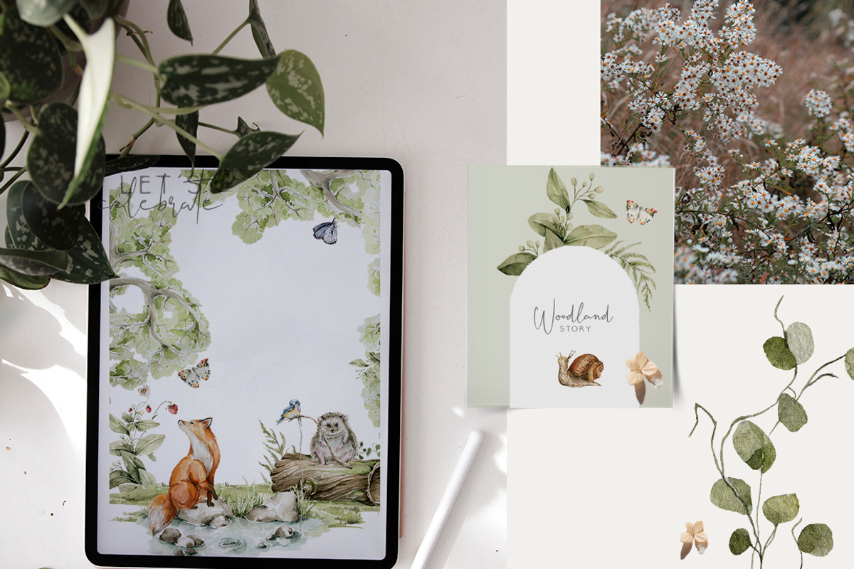 Woodland baby animals 2 Field flower, an Animal Illustration by 60secondsArt (Photo 11 of 16)