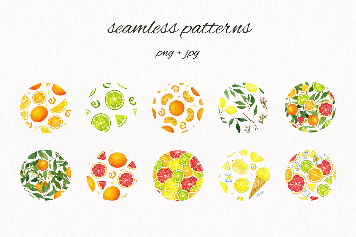 Citrus. Watercolor collection, an Illustration by Kuzya's shop (Photo 7 of 9)