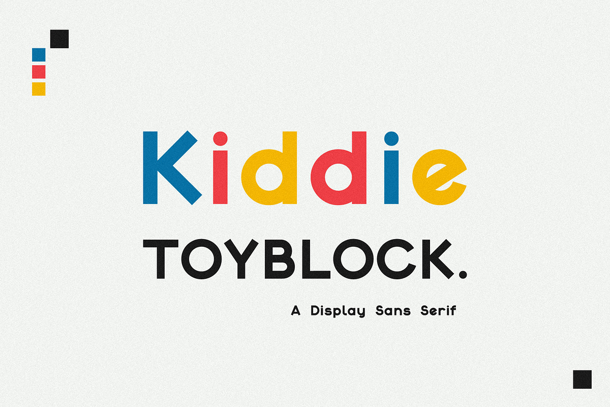Kiddie Toyblock Font, a Sans Serif Font by CuteDreamyDesign (Photo 1 of 7)