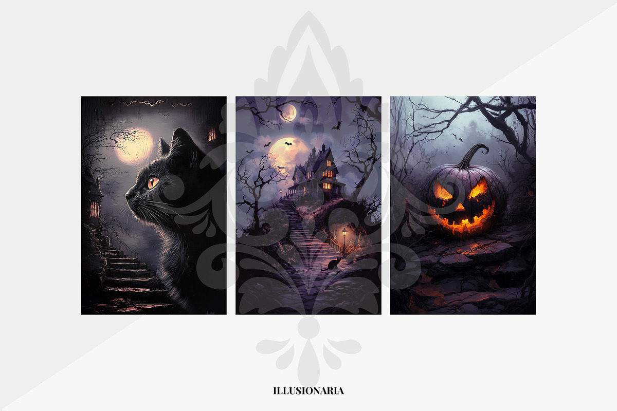 Halloween Background Aesthetic Set, a Background Graphic by Illusionaria (Photo 3 of 7)