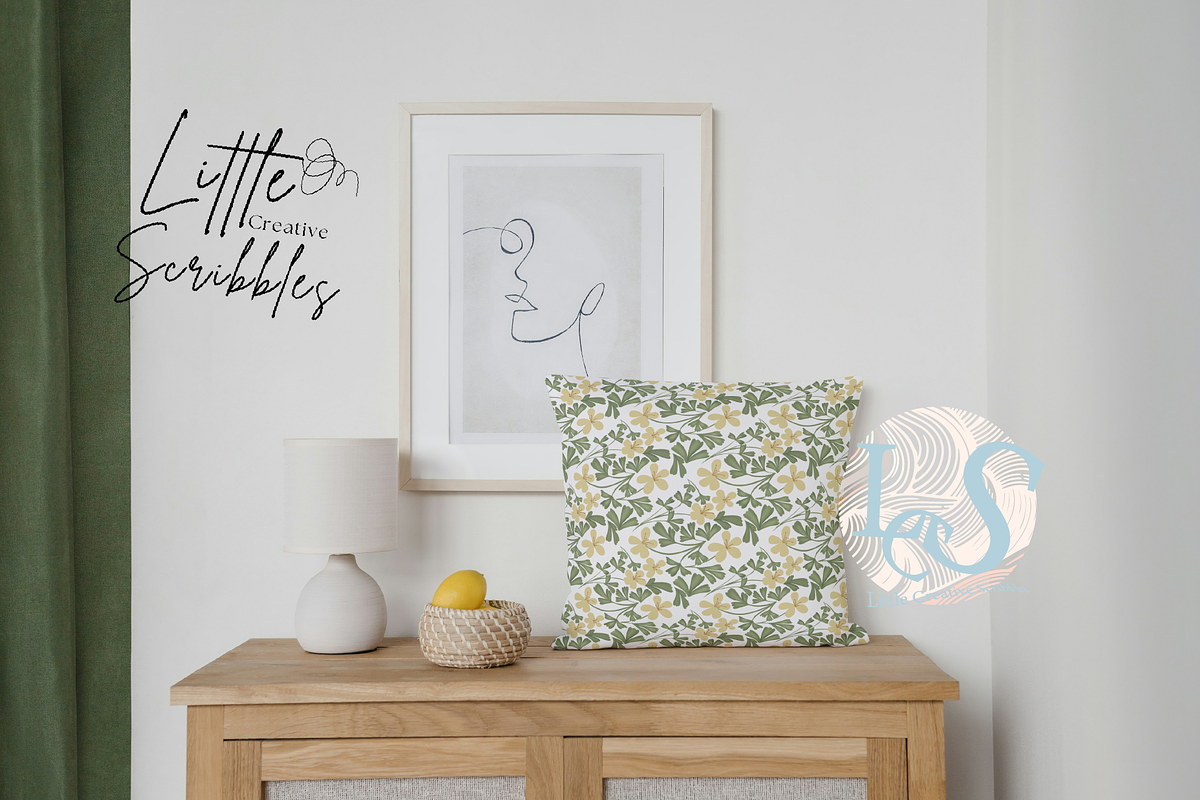 Vines Yellow Floral Seamless Pattern, a Pattern Graphic by Little Creative Scribbles (Photo 3 of 7)