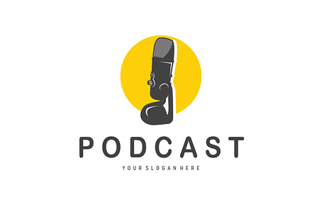 Microphone logo design for podcast preview 3
