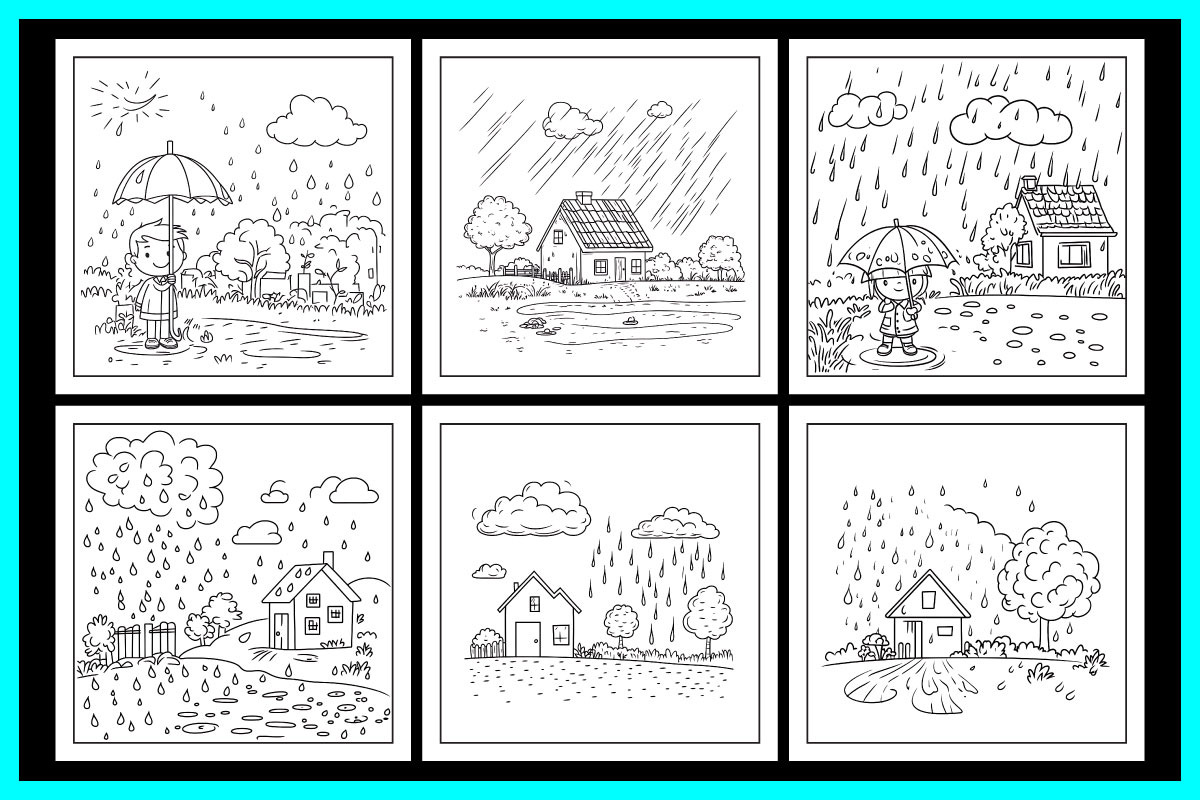 Rainy Weather Coloring Book, an Object Illustration by protabsorkar11 (Photo 5 of 6)