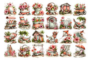 Summer Beach Watercolor Clipart PNG, a Seasonal Illustration by Nicolle's Colorful Art (Thumbnail 2 of 4)