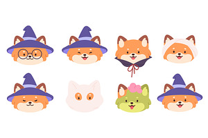 Funny fox characters avatars. Foxes, an Illustration by LadadikArt