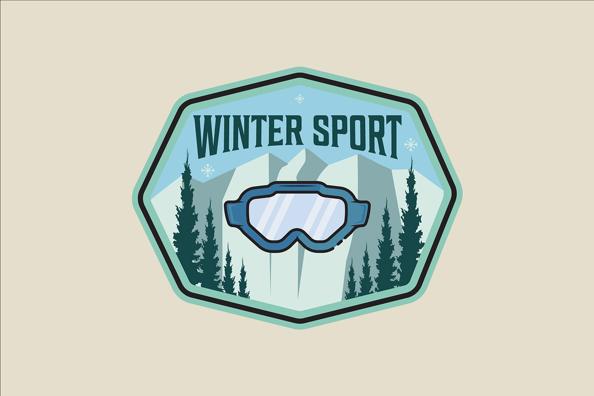 winter goggles emblem logo vector, a Branding & Logo Template by zyxroun shop