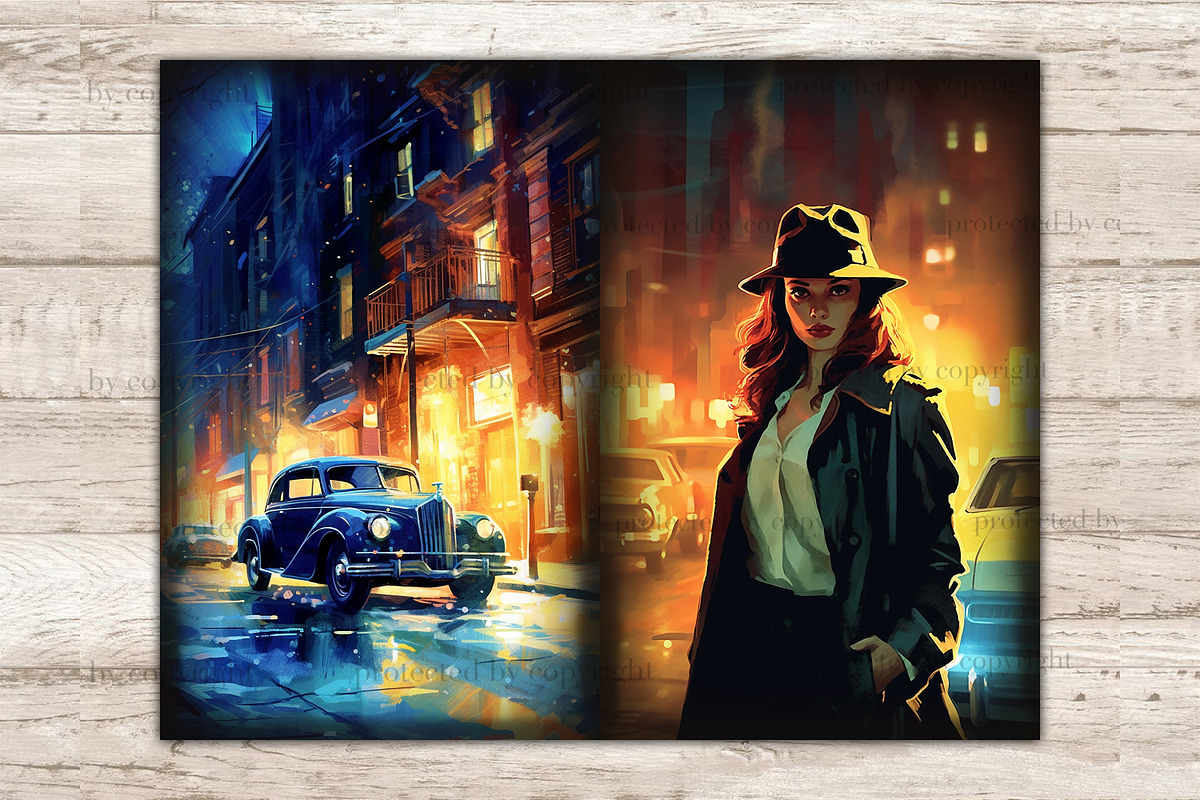 Noire Detective Junk Journal Paper, a Person Illustration by GlamArtZhanna (Photo 7 of 9)
