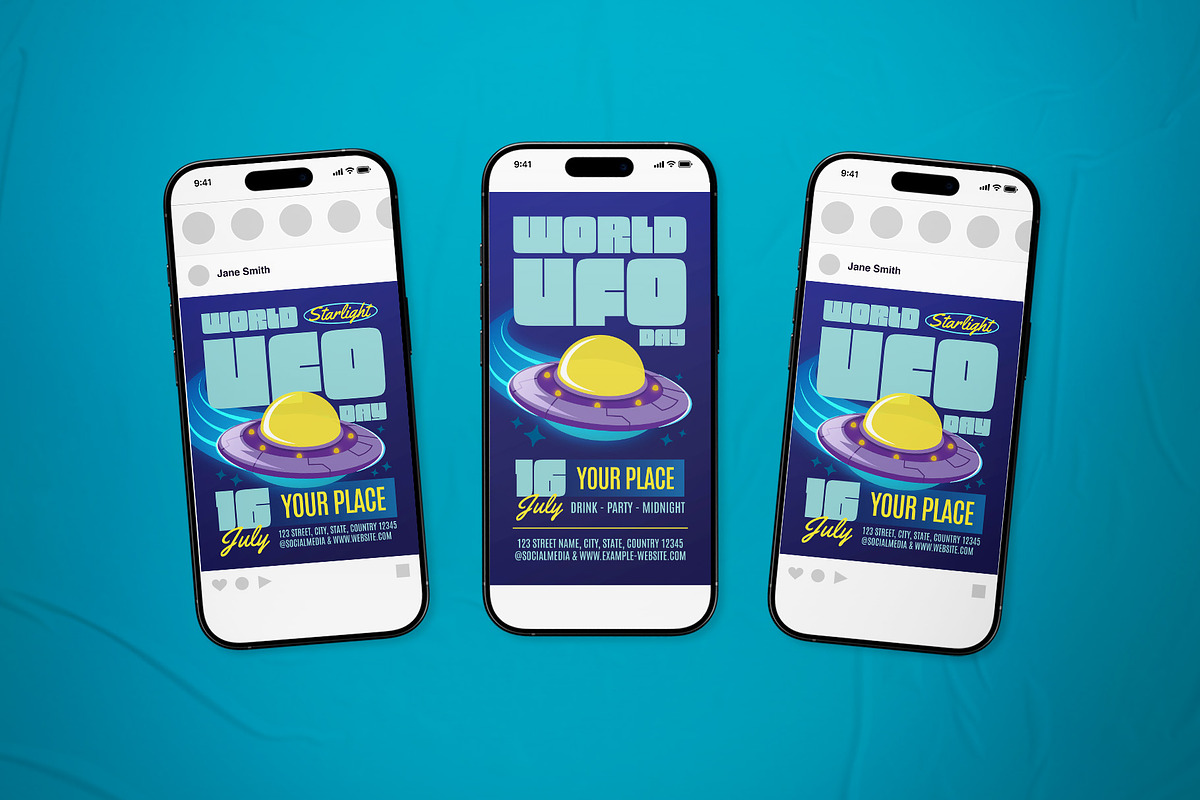 World UFO Day Event Flyer Set, a Flyer Template by The Good Store (Photo 2 of 2)