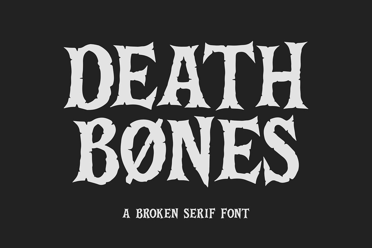 Death Bones a Broken Serif Font, a Blackletter Font by Blankids Studio (Photo 1 of 9)