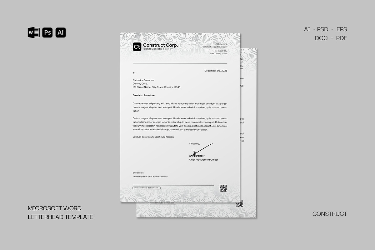 Letterhead Template - Construct preview 2