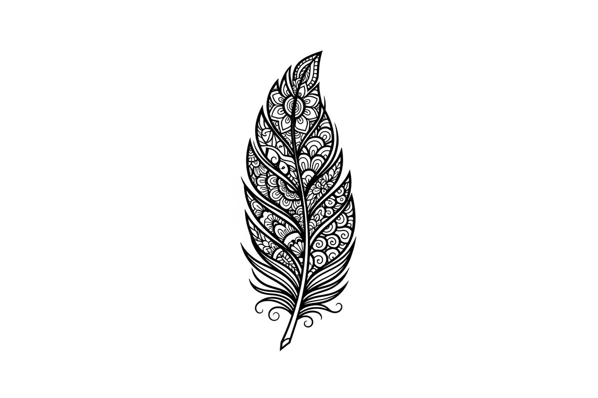 Ornamental Feather SVG Bundle, an Illustration by yasushie (Photo 19 of 31)