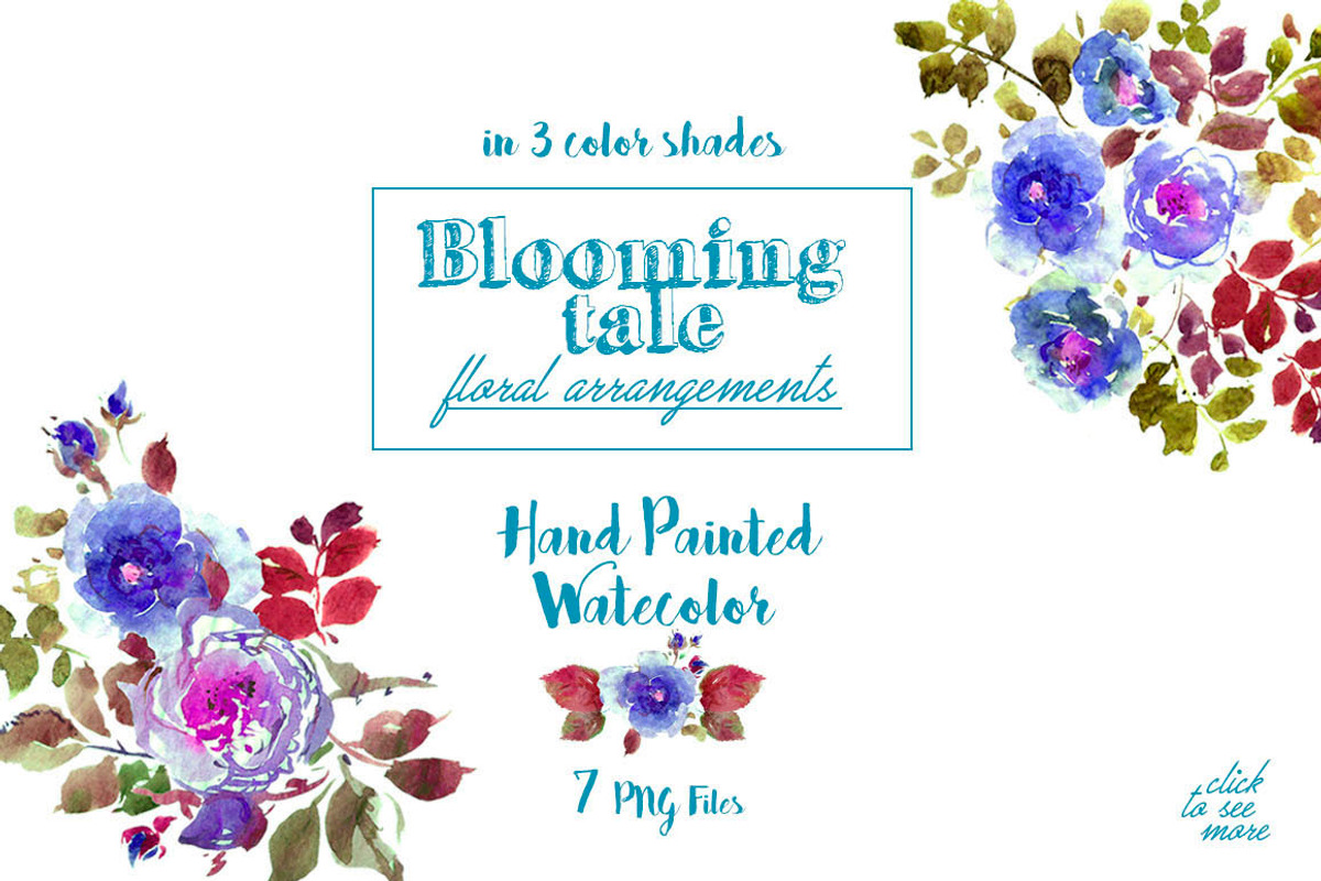 Blooming Tale. Watercolor clipart, an Illustration by Irina Dolgikh (Photo 4 of 8)
