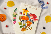 Watercolor Autumn Harvest Clipart, a Seasonal Illustration by DiashaArt (Thumbnail 2 of 17)