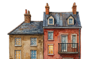 Watercolor European facades 2, an Illustration by happy brush (Thumbnail 2 of 3)
