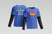 Double Layer Long Sleeve T-shirt, a Shirt Mockup by Momogi (Thumbnail 4 of 8)