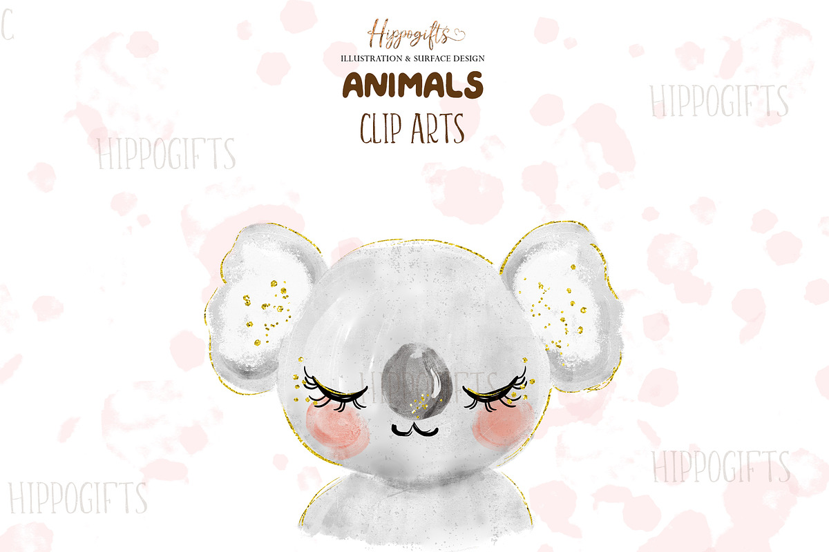 Watercolor animals cliparts, an Animal Illustration by TheHappyGiftArt (Photo 4 of 6)
