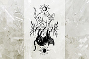 Magic Cats Illustrations Clipart, an Illustration by Julia M. Watercolor (Thumbnail 2 of 13)