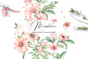 Meadows02, Hand Painted Floral Print