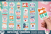 Sewing Quotes Sticker Bundle, an Object Graphic by Design's Dark (Thumbnail 1 of 10)