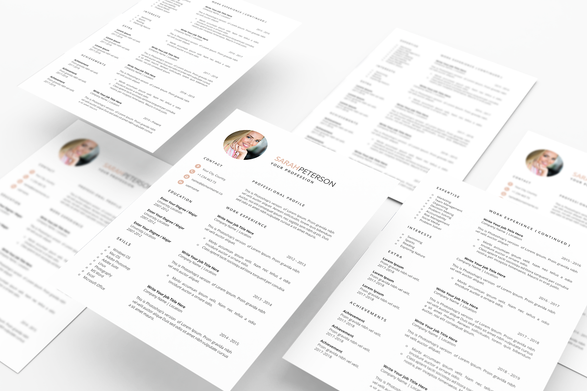 Teacher Resume Template with Photo, a Resume Template by GraphicFlava (Photo 8 of 8)